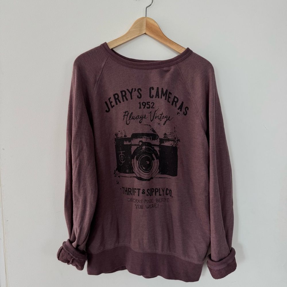 Merona Plum Graphic Sweatshirt with Camera Print